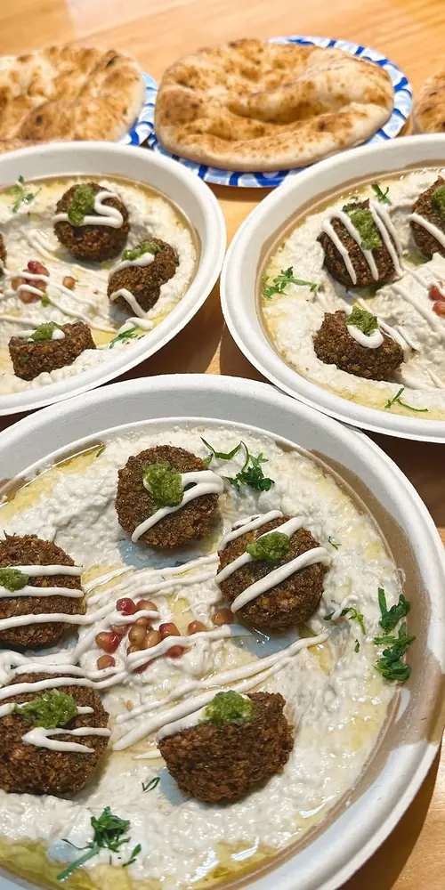 The Baba Ghanoush Bowl - Homemade smoked eggplant, extra virgin olive oil, pomegranate & fresh parsl