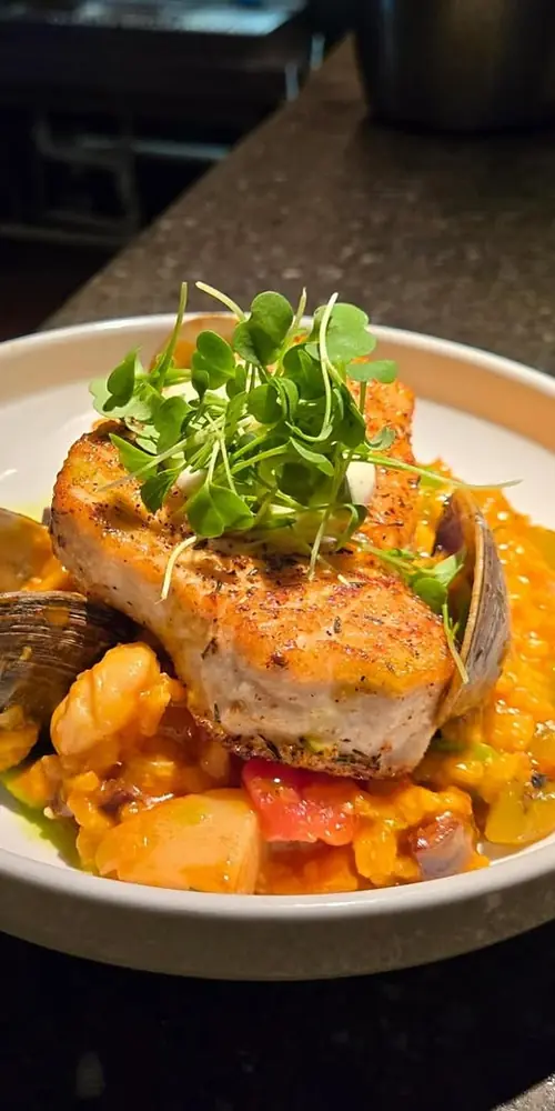 Chefs Catch this week is Swordfish with “Paella Style” Risotto!
