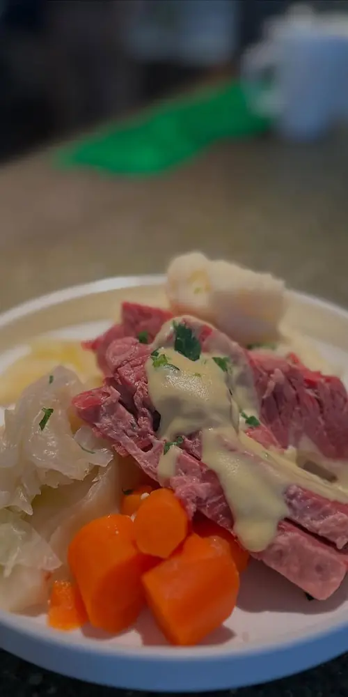 Don't miss out on our incredible corned beef and cabbage with mustard sauce! Book your table tonight