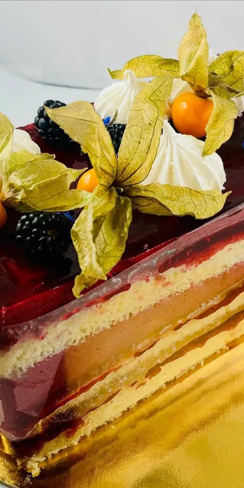 Our Cassis cake is bringing plenty of color to this dreary day. Come buy one today! #cassis #cake #v