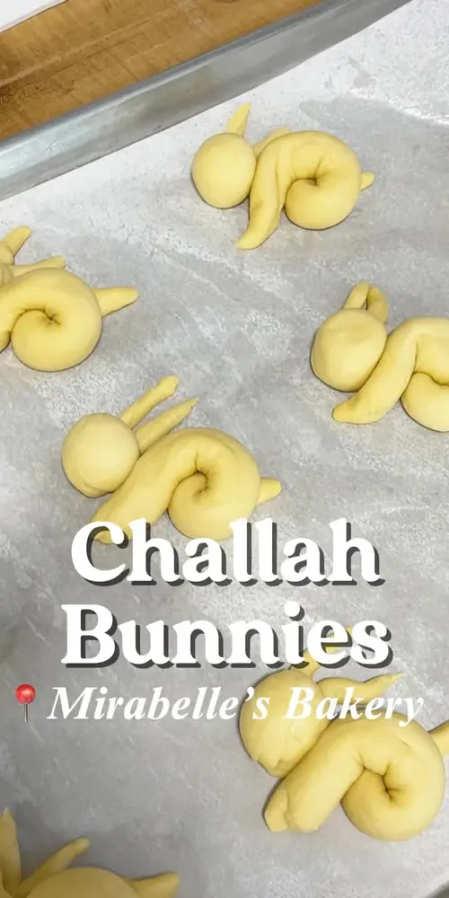 Baker Vlad is hard at work wrangling all these spring bunnies!
Challah bread is similar to brioche