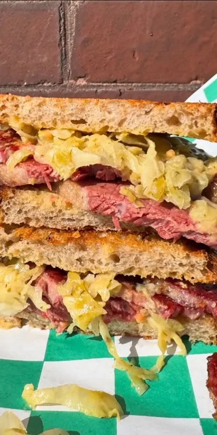 💥S P E C I A L💥
Corned Beef Sandwich! With sauerkraut and maple mustard. 🍁☘️🍁☘️