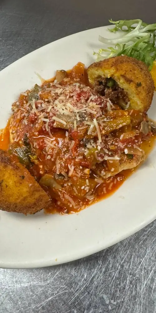**Chicken Cacciatore with Italian Rice Ball Special**
Tonight’s special brings the heart of Italy