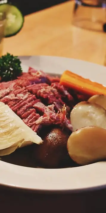 Corned Beef dinner is served! Pair it with one of our favorite special cocktails: the Irish Maid (Ja