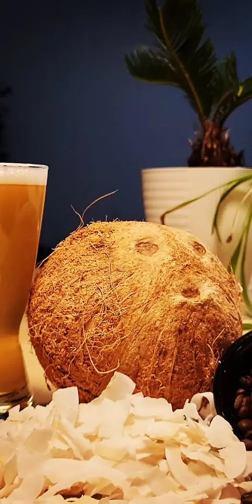FIZZ: Coconut is pouring in our taproom. Our latest in a rotating series of sours, this one pairs tr