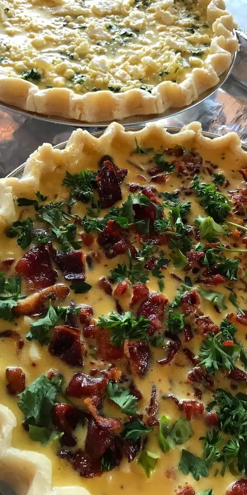The quiches are ready for the oven!🥧✨